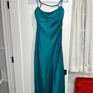 Teal Satin Dress